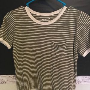 striped t-shirt/crop top